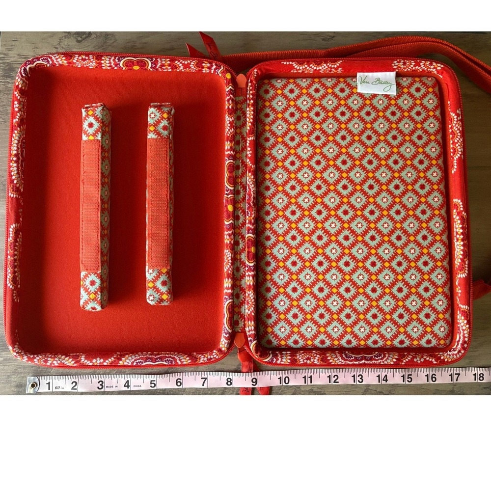 Vera Bradley Bohemian Quilted Tablet Laptop Case Paprika Crossbody Hardshell - Picture 5 of 8